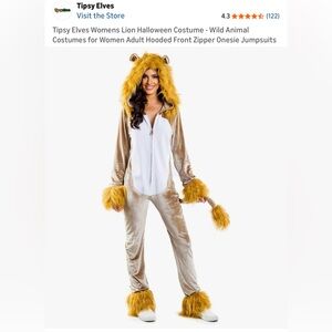 Tipsy Elves Brown and White Lion Costume